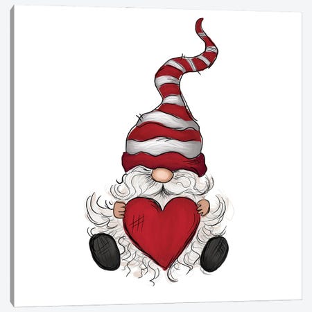 Valentine Gnome With Heart Canvas Print #EPG54} by Ephrazy Graphics Canvas Print