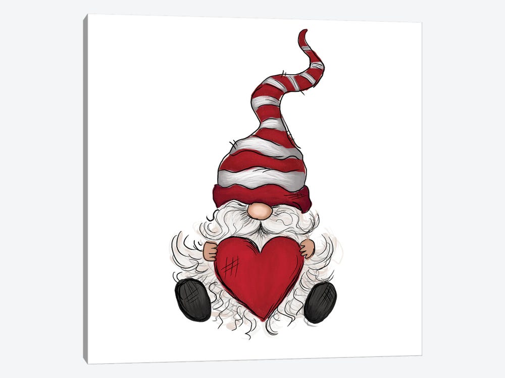 Valentine Gnome With Heart by Ephrazy Graphics 1-piece Canvas Artwork