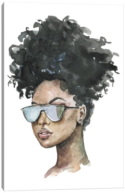 Afro Girl With Sunglasses Canvas Art Print - Ephrazy Graphics