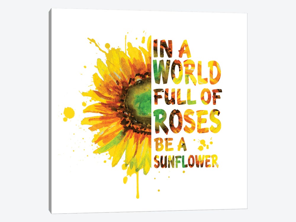 Sunflower. In A World Full Of Roses by Ephrazy Graphics 1-piece Canvas Art Print