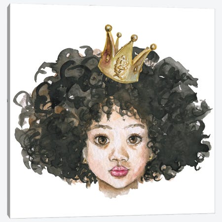 Afro Little Princess Canvas Print #EPG6} by Ephrazy Graphics Canvas Art Print
