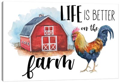 Life Is Better On The Farm Canvas Art Print - Ephrazy Graphics