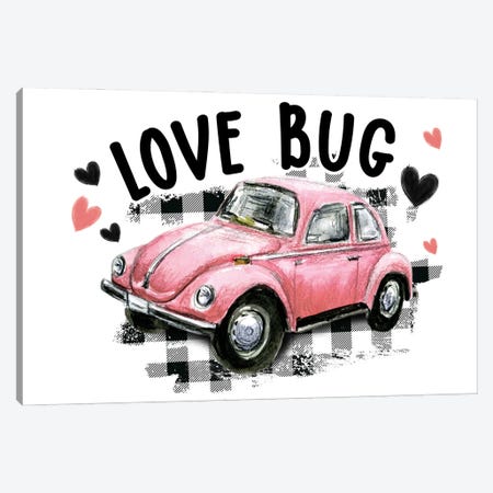 Valentine Love Bug Canvas Print #EPG75} by Ephrazy Graphics Art Print
