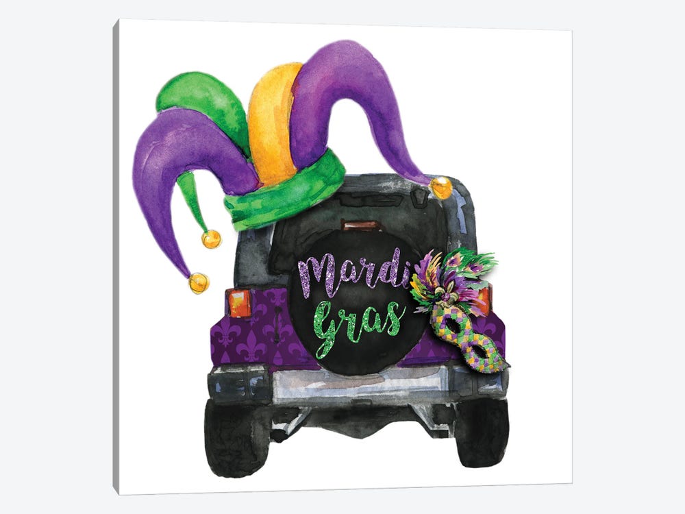 Mardi Gras Jeep by Ephrazy Graphics 1-piece Canvas Artwork