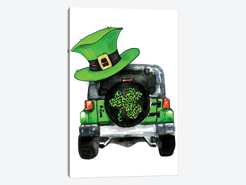 St. Patrick Day Jeep by Ephrazy Graphics 1-piece Canvas Wall Art