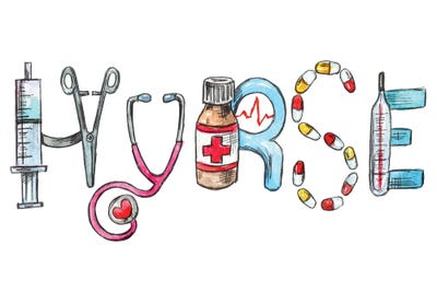 Nurse by Ephrazy Graphics framed canvas print