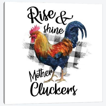 Rooster. Rise And Shine Canvas Print #EPG86} by Ephrazy Graphics Canvas Wall Art