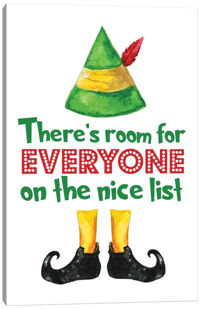 Elf. There's Room For Everyone Canvas Art Print - Naughty or Nice