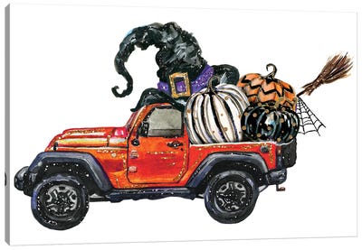 Halloween Jeep Canvas Art Print