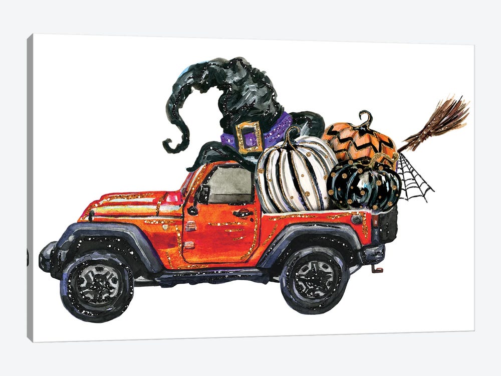 Halloween Jeep by Ephrazy Graphics 1-piece Canvas Print