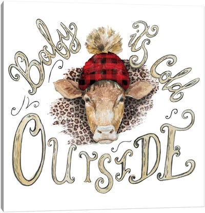 Cow Head Christmas Canvas Art Print - Ephrazy Graphics