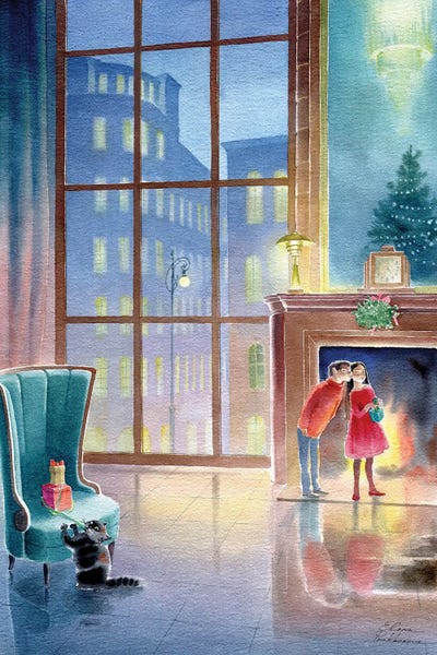 Fireplaces & Mantles: Christmas Gifts by Elena Prokhorova