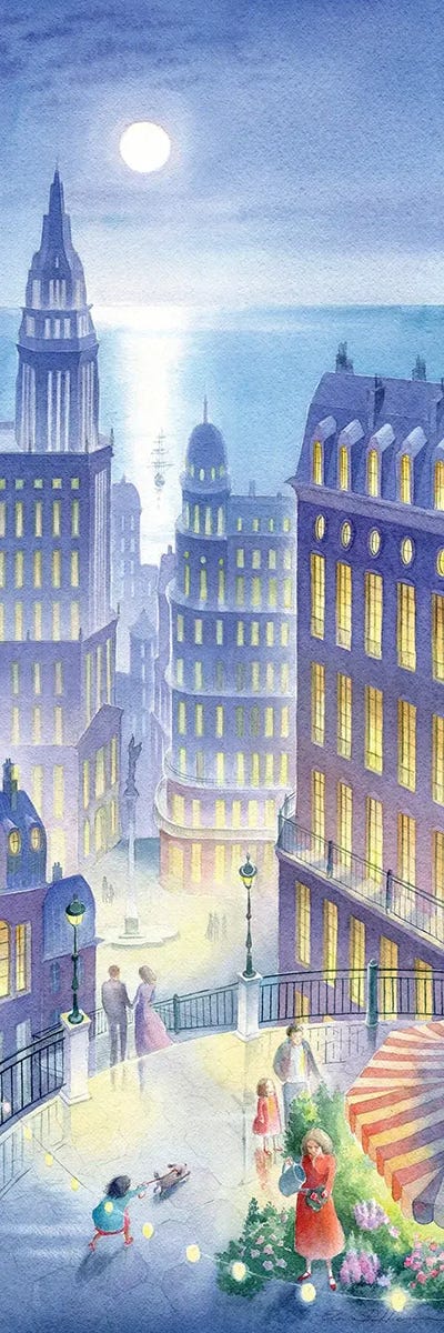 City By The Sea by Elena Prokhorova multi panel art