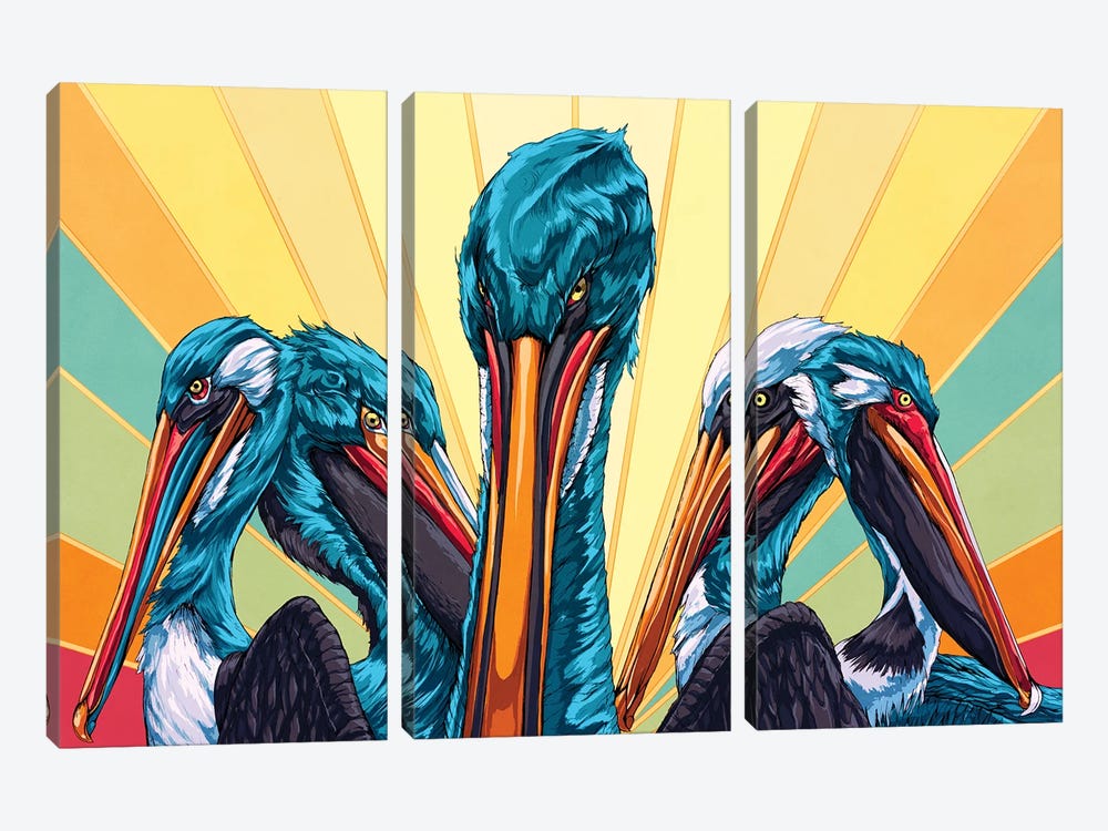 Birds Of A Feather by Alvin Epps 3-piece Canvas Print