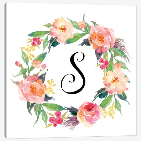 S (Initial) Canvas Print #EPT101} by Eden Printables Canvas Print