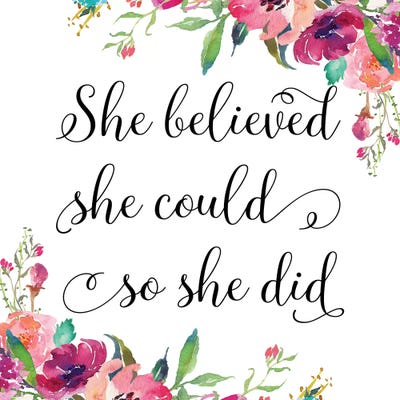 She Believed She Could So She Did II by Eden Printables canvas print