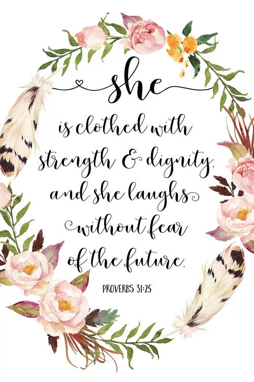 She Is Clothed With Strength And D - Canvas Wall Art | Eden Printables