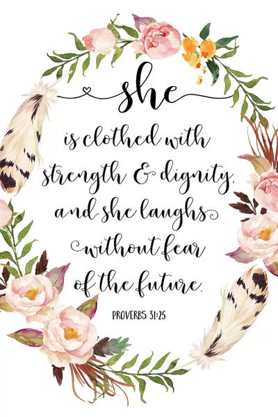 Eden Printables: She Is Clothed With Strength And Dignity, And She Laugh, Proverbs 31:25 by Eden Printables