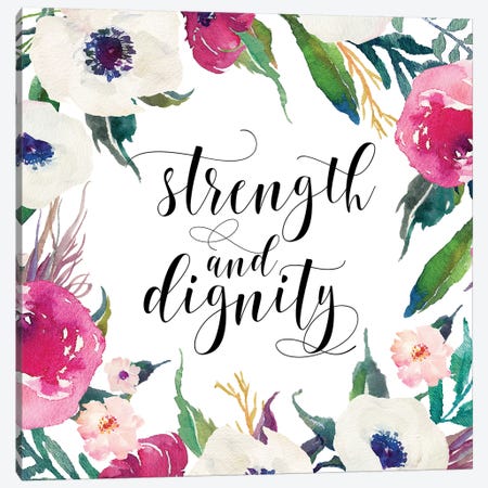 Strength And Dignity, Proverbs 31:25 Canvas Print #EPT114} by Eden Printables Art Print