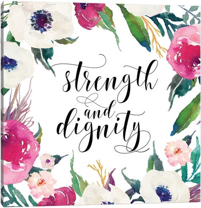 Strength And Dignity, Proverbs 31:25 Canvas Art Print - Eden Printables