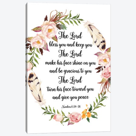 The Lord Bless You And Keep You, Numbers 6:24-26 Canvas Print #EPT117} by Eden Printables Art Print