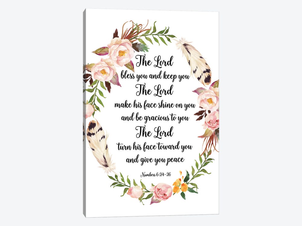 The Lord Bless You And Keep You, Numbers 6:24-26 by Eden Printables 1-piece Canvas Wall Art