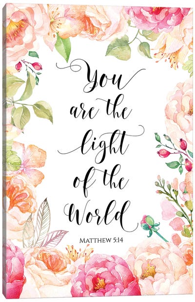 You Are The Light Of The World, Matthew 5:14 Canvas Art Print - Eden Printables
