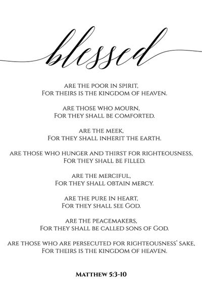 Beatitudes, Matthew 5:3-10