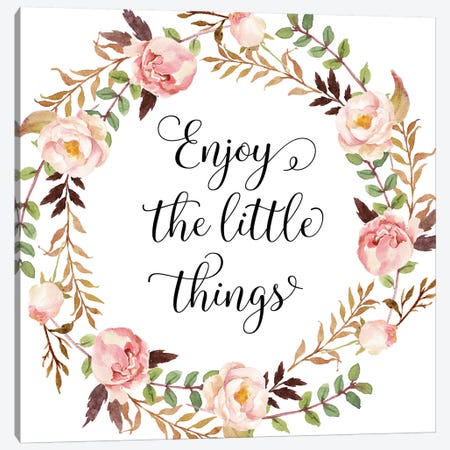 Enjoy The Little Things Canvas Print #EPT28} by Eden Printables Canvas Artwork