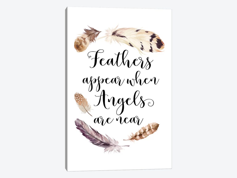 Feathers Appear When Angels Are Near by Eden Printables 1-piece Canvas Wall Art