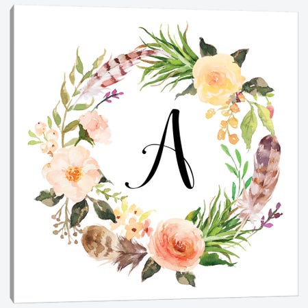 A (Initial) Canvas Print #EPT3} by Eden Printables Canvas Wall Art