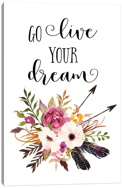 Go Live Your Dream Canvas Art Print - Eden Printables