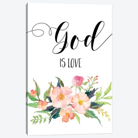 God Is Love Canvas Print #EPT42} by Eden Printables Canvas Wall Art