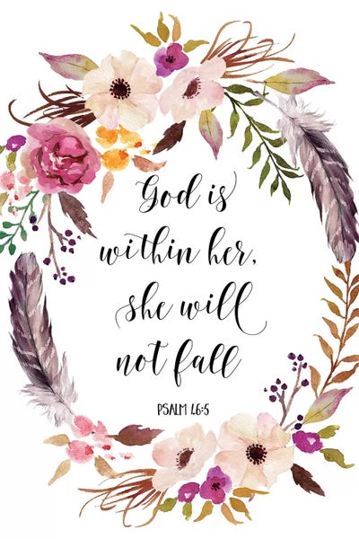 Eden Printables: God Is Within Her, She Will Not Fall, Psalm 46:5 by Eden Printables