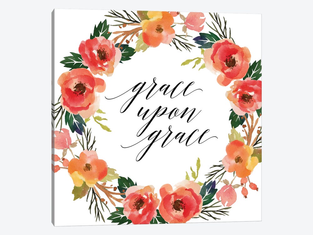 Grace Upon Grace, John 1:16 by Eden Printables 1-piece Canvas Print