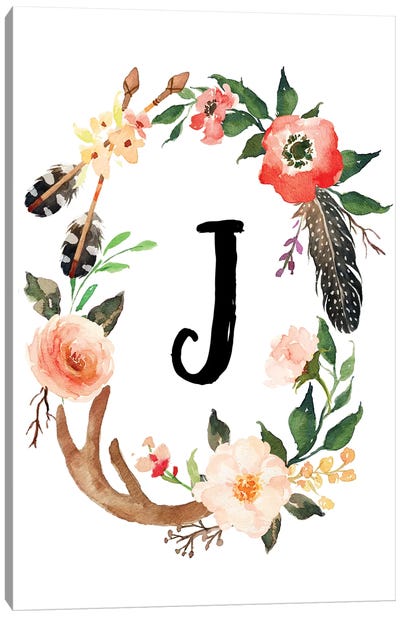 J (Initial) Canvas Art Print - Letter J