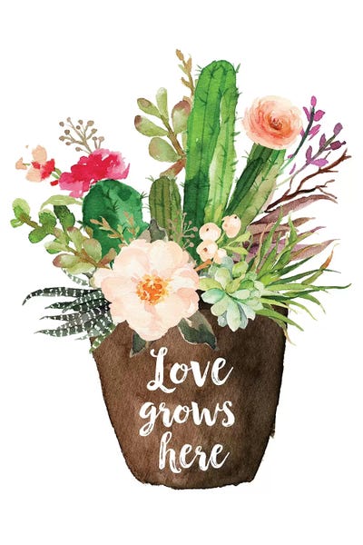 Love Grows Here by Eden Printables canvas print