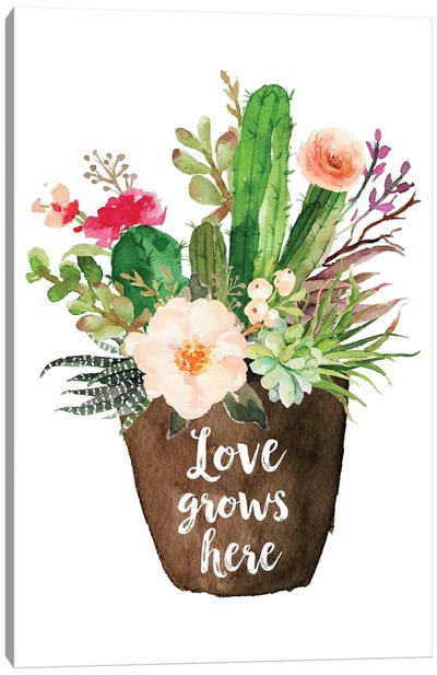 Love Grows Here Canvas Art Print - Eden Printables