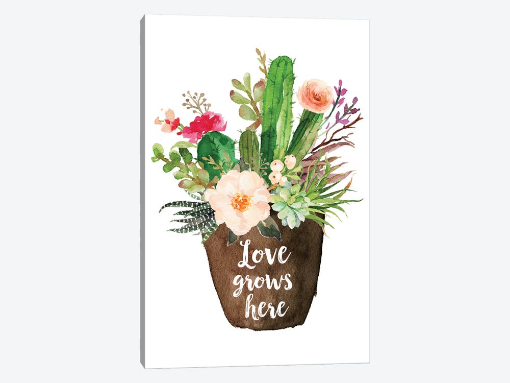 Love Grows Here by Eden Printables 1-piece Canvas Art