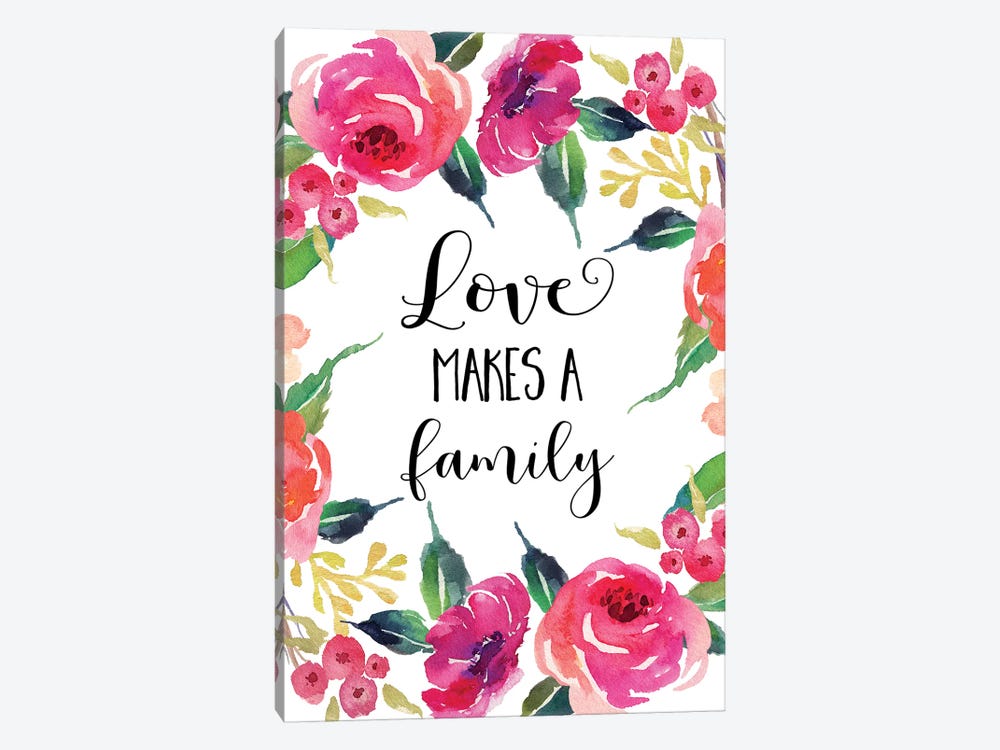 Love Makes A Family by Eden Printables 1-piece Canvas Art
