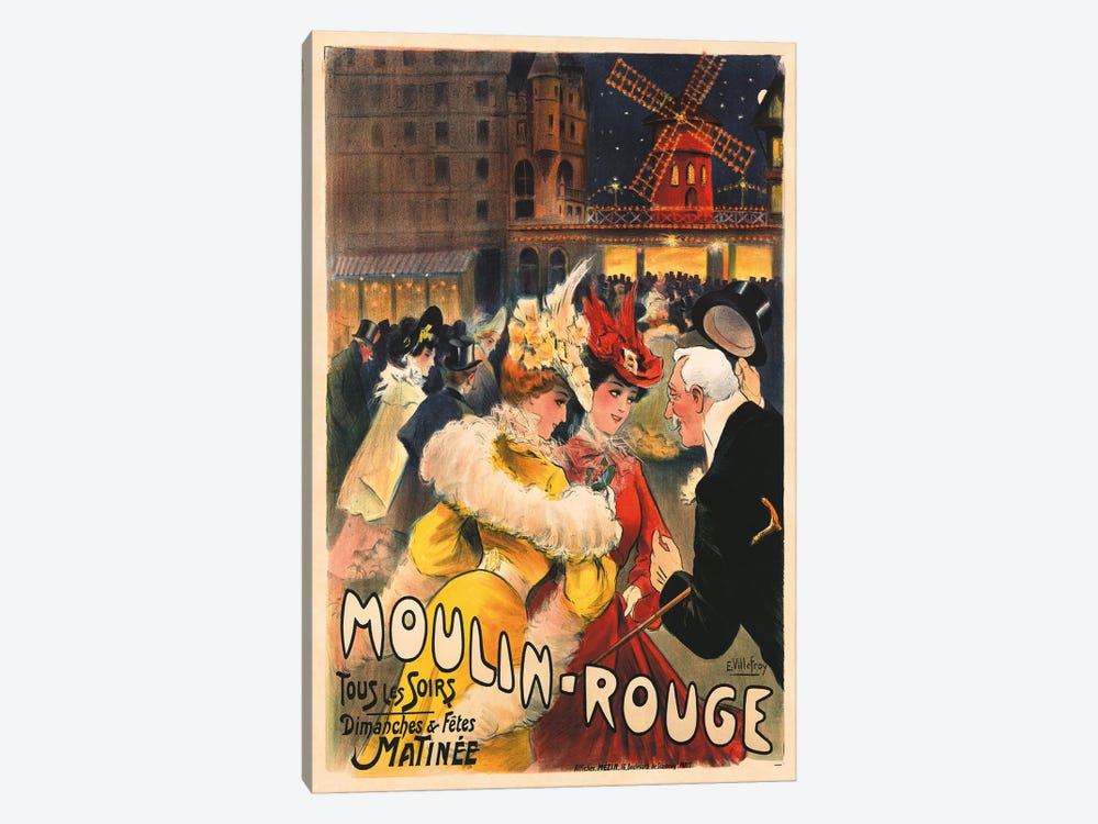 Le Moulin Rouge Advertisement, 1900 by E. Paul Villefroy 1-piece Canvas Art Print