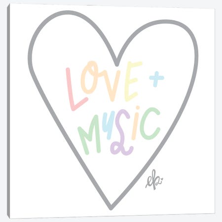 Love and Music Canvas Print #ERB130} by Erin Barrett Art Print