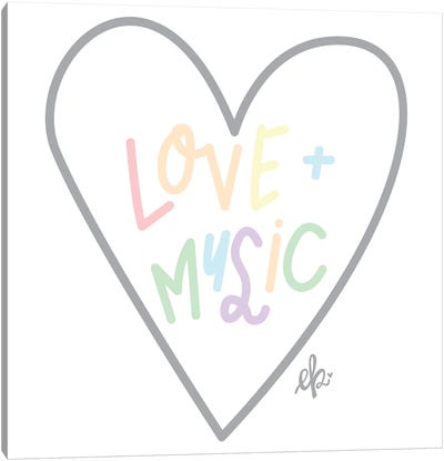 Love and Music Canvas Art Print - Erin Barrett
