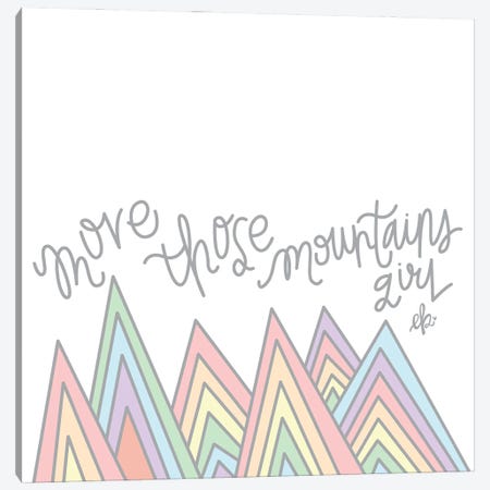 Move Those Mountains Girl Canvas Print #ERB132} by Erin Barrett Canvas Print
