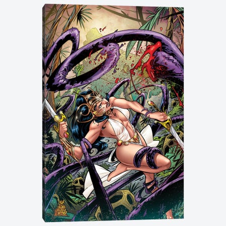 The Moon Maid™ - Catacombs Of The Moon 2 Canvas Print #ERB146} by Alessandro Mircolo and Beezzz Studio Canvas Art Print