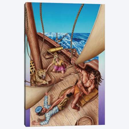 The Beasts Of Tarzan® Canvas Print #ERB150} by Barclay Shaw Art Print