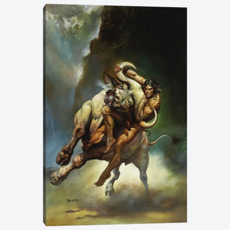 Tarzan® And The Mad Man Canvas Print #ERB152} by Boris Vallejo Art Print