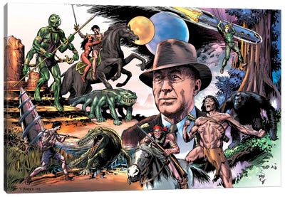 The Many Worlds Of Edgar Rice Burroughs® Canvas Art Print - Gorilla Art