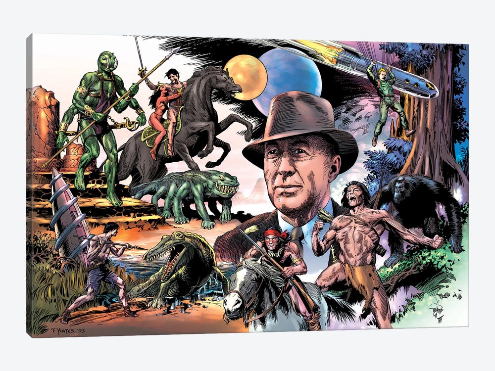The Many Worlds Of Edgar Rice Burroughs® by Thomas Yeates and Steve Oliff 1-piece Canvas Wall Art