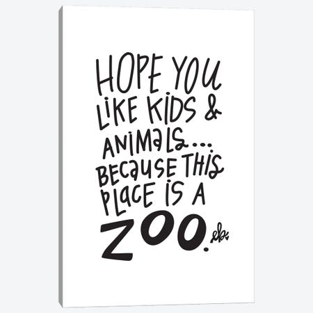 This Place is a Zoo Canvas Print #ERB30} by Erin Barrett Canvas Artwork
